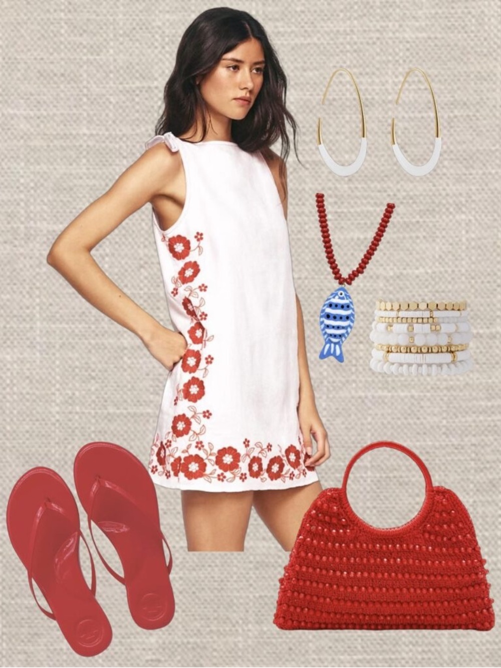J.Crew Sadie Mini Dress Embroidered Linen White Red Poppy XS NWT